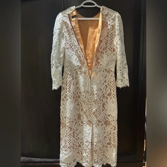 Dolce & Gabbana lace and silk organza midi dress - Picture 6 of 7